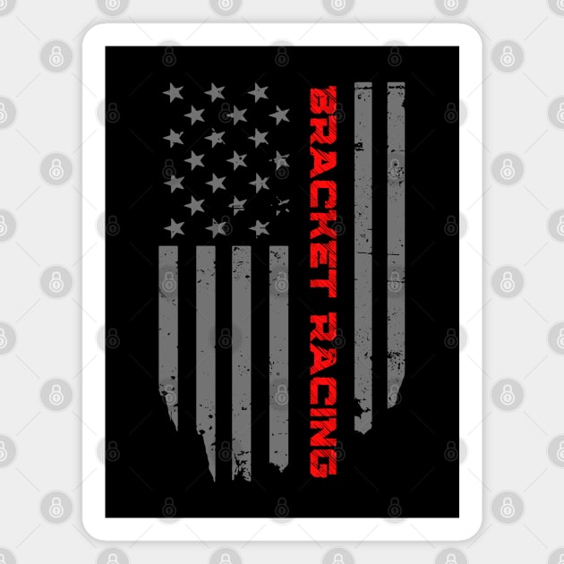 Bracket Racing American Flag USA Magnet by Carantined Chao$